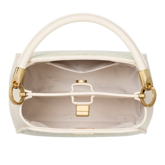 Kate Spade NWT Phoebe Straw Top Handle Crossbody Bag Lime Slush With Wallet - Picture 10 of 10